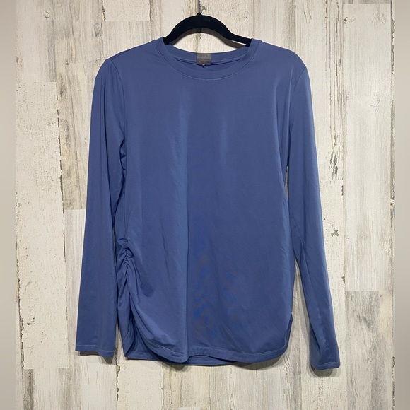 Calia Purple Flow Ruched Side Long Sleeve Top Large - Picture 2 of 8